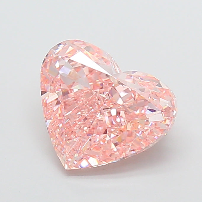 4.04 Carat Heart Cut Lab Grown Diamond VS1Fancy Vivid Pink