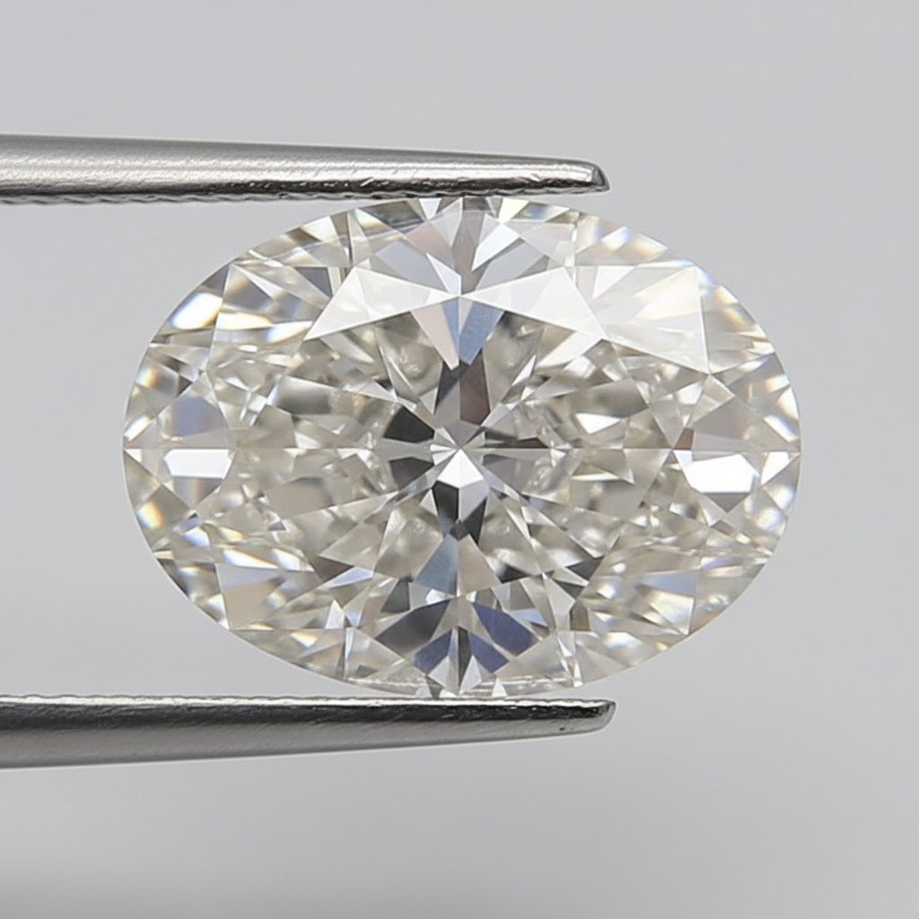 4.04 Carat Oval Cut Lab Grown Diamond, VVS2/H