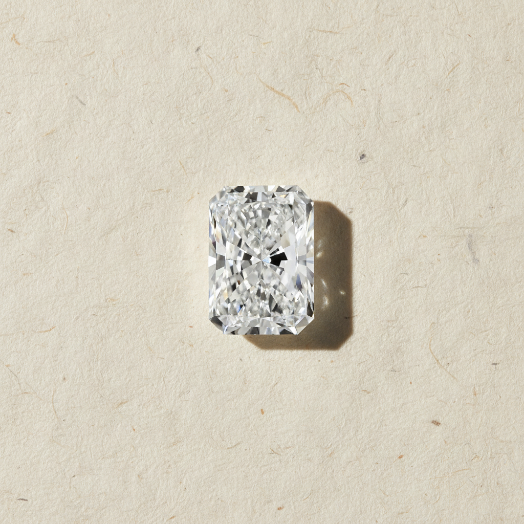 Diamant cultivé en laboratoire taille radiante de 4,04 carats, VVS2/D