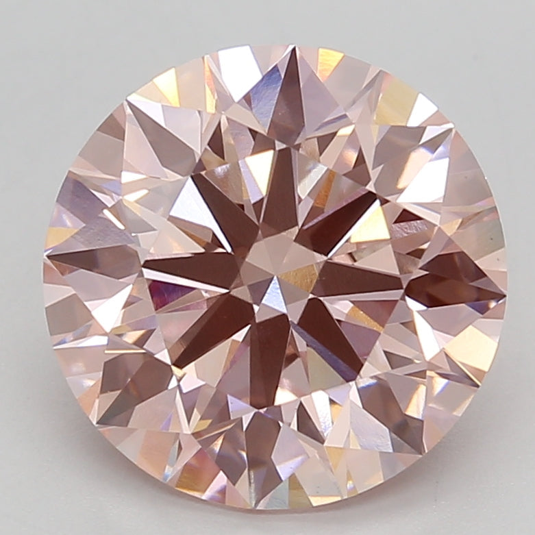 4.04 Carat Round Lab Grown Diamond FANCY INTENSE PINK VVS2