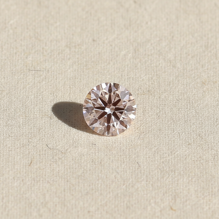 4.04 Carat Round Fancy Intense Pink VVS2 CVD Lab Grown Diamond Ideal Cut IGI Certified