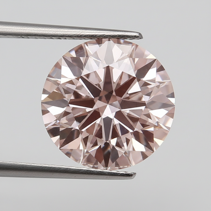 IGI Certified 4.04 Ct Fancy Intense Pink VVS2 Round CVD Lab Grown Diamond