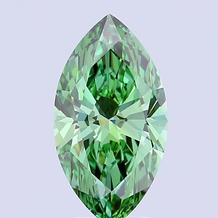 4.06 Carat Marquise Cut Lab Grown Diamond VVS2Fancy Vivid Green