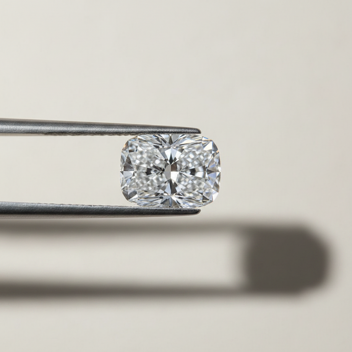 4,07 karaat kussengeslepen laboratorium-gegroeide diamant, VS1/E