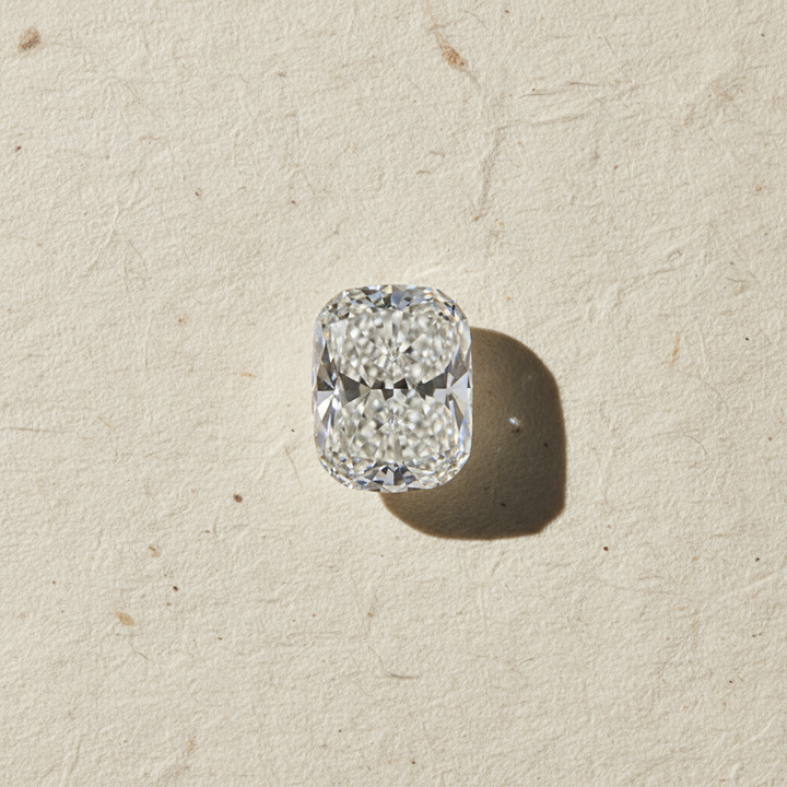 4,07 karaat kussengeslepen laboratorium-gegroeide diamant, VVS2/F