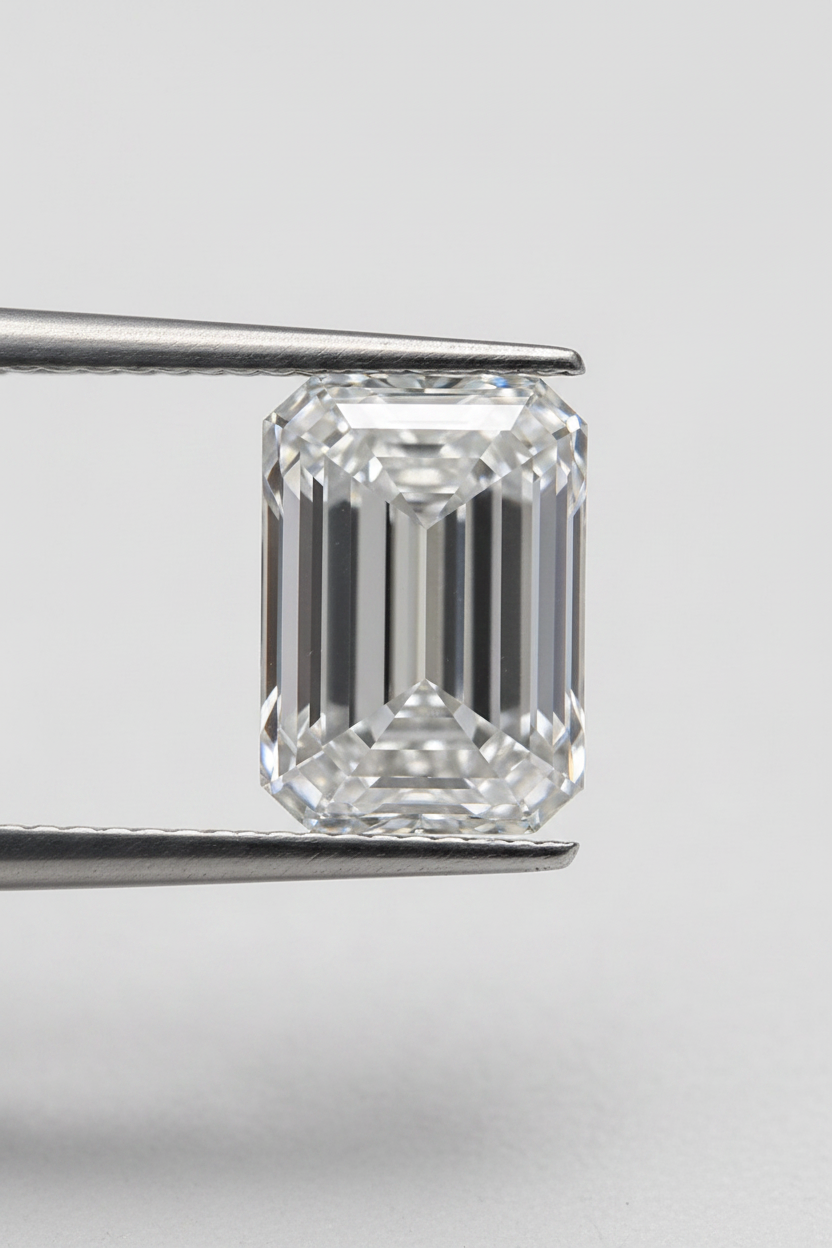4.07 Carat Emerald Cut Lab Grown Diamond, VS1/E