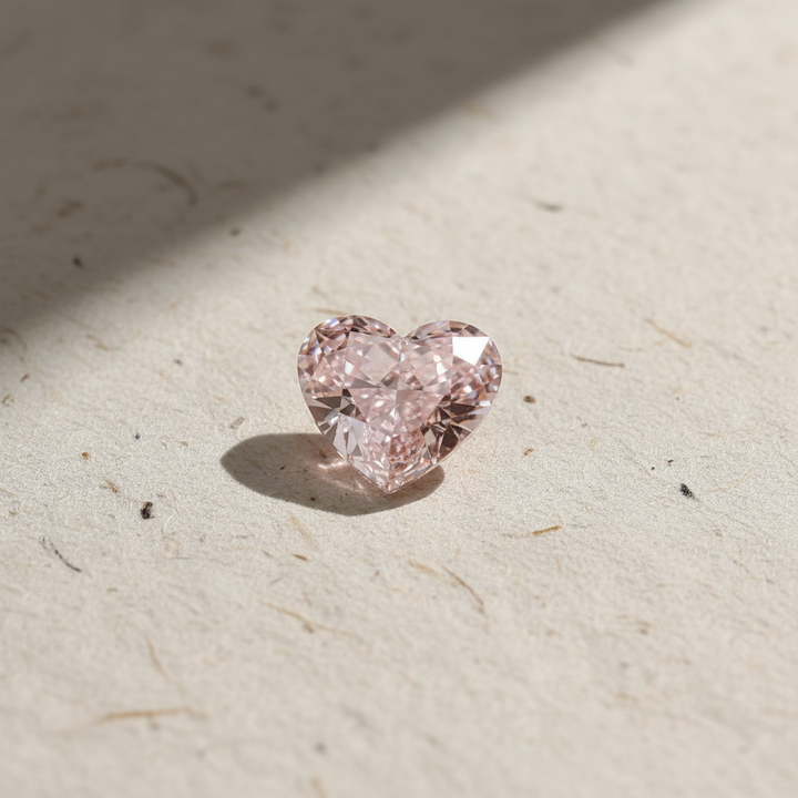4,07 Karat herzförmiger, im Labor gezüchteter Diamant, VS1/Fancy Intense Pink