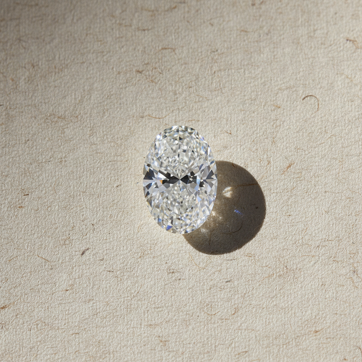 4,07 karaat ovaal geslepen laboratoriumdiamant, VS2/E