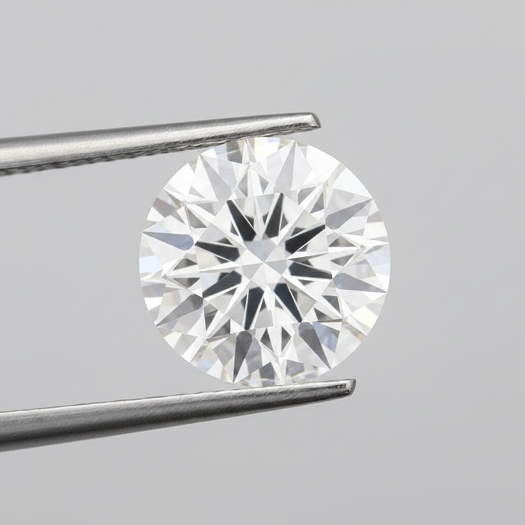 IGI Certified 4.07 Ct F Color VVS2 Round CVD Diamond with 10.28mm Diameter