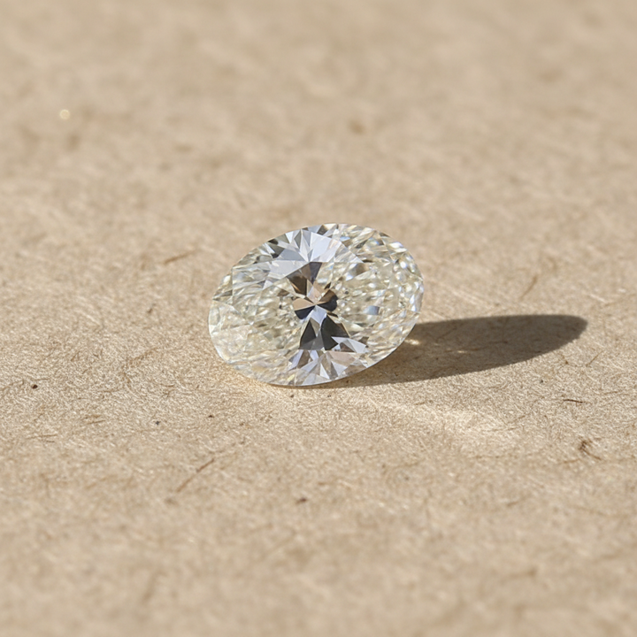 4,08 karaat ovaal geslepen laboratoriumdiamant, VVS1/H