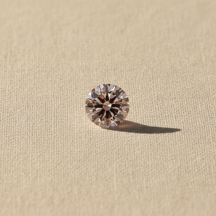 4,08 karaat ronde lab-grown diamant, VS2/fancy roze