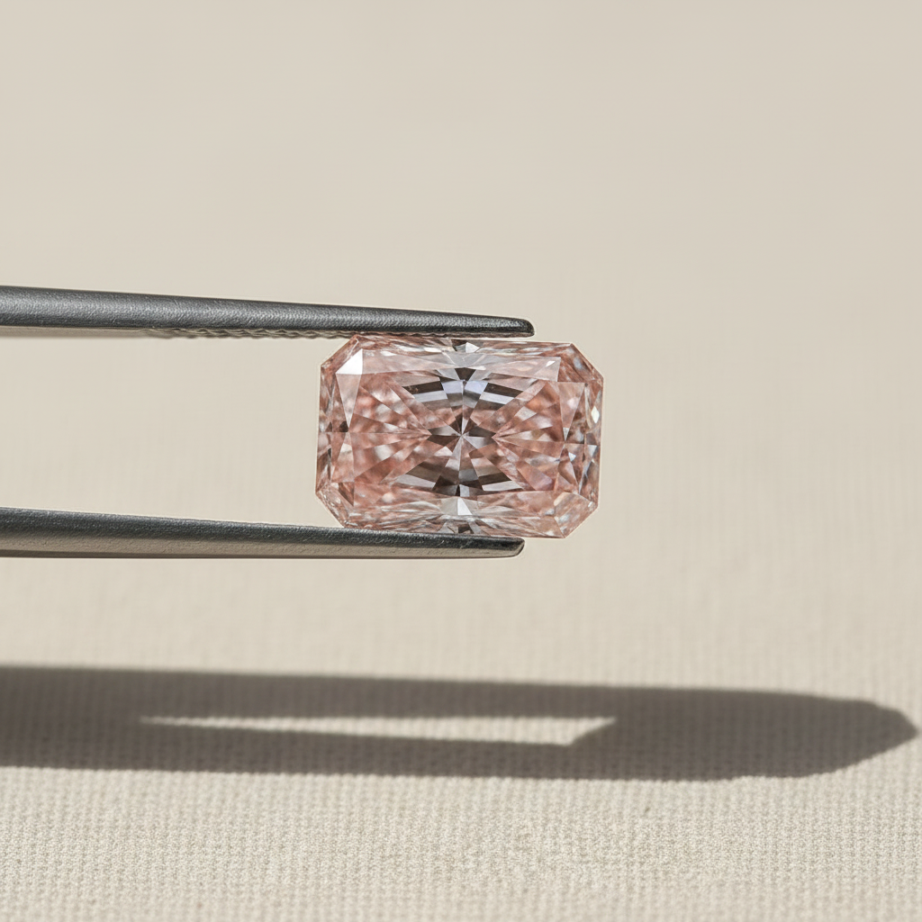 4,09 karaat stralend geslepen lab-grown diamant, VS1/fancy levendig roze