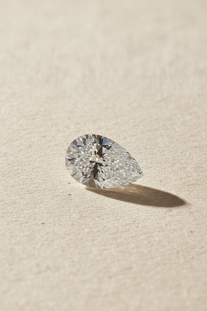 4.10 Carat Pear Cut Lab Grown Diamond VS2 F Color IGI Certified
