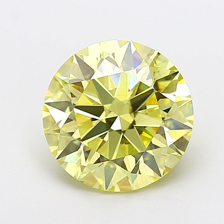 4,10 karaat ronde lab-grown diamant VS2 fancy intens geel