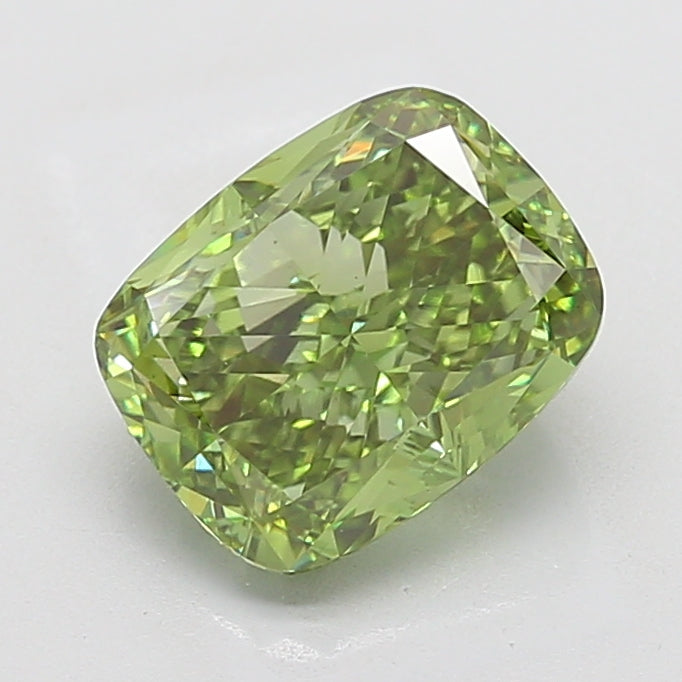 4,16 karaats kussen gemodificeerde lab-grown diamant VS2Fancy levendig groen