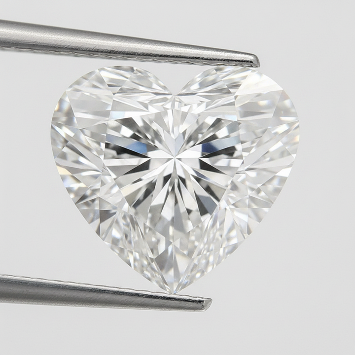 4.19 Carat D Color VVS2 Heart Shape CVD Lab Grown Diamond IGI Certified
