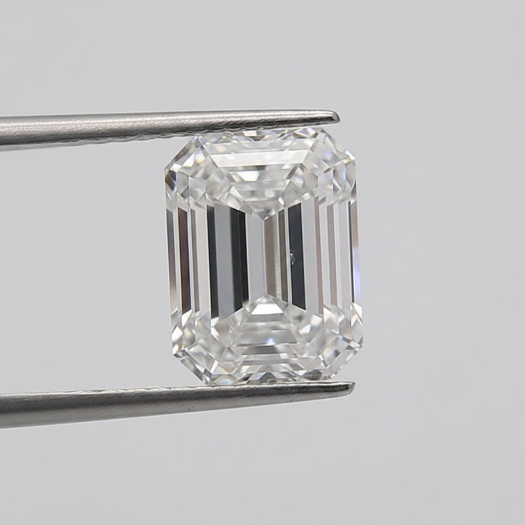 4.22 Carat Emerald Cut Lab Grown Diamond, VVS2/E