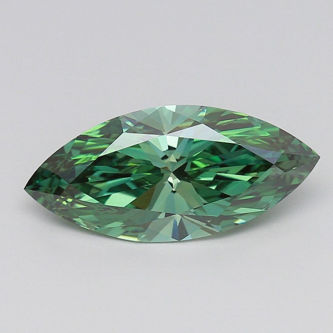 4.26 Carat Marquise Cut Lab Grown Diamond VVS2Fancy Vivid Green