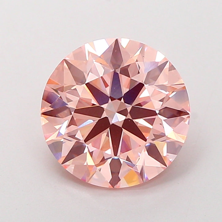 Diamante coltivato in laboratorio rotondo da 4,39 carati VS1 Fancy rosa intenso