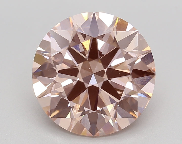 4.43 CT IGI Certified Round Cut Lab Grown Diamond - VS1 Clarity, Fancy Intense Pink Color