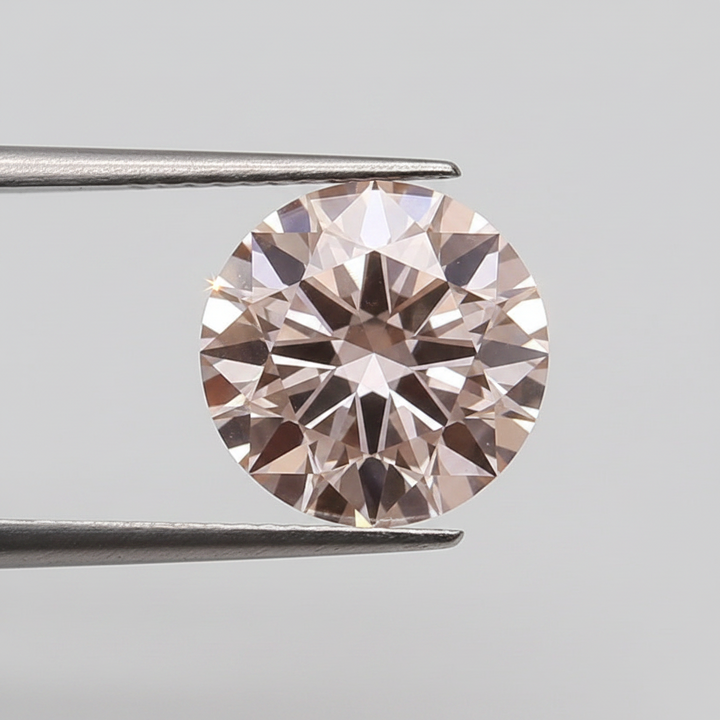 IGI Certified 4.43 Ct Fancy Intense Pink VS1 Round CVD Lab Grown Diamond