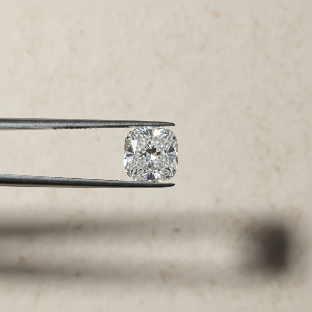 Diamant cultivé en laboratoire taille coussin de 4,51 carats, VS1/F