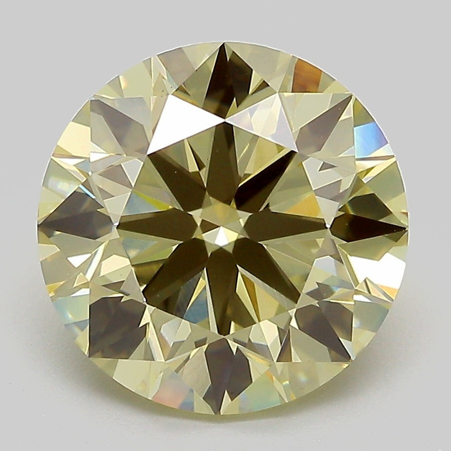 4.51 Carat Round Lab Grown Diamond VS1 Fancy Yellow