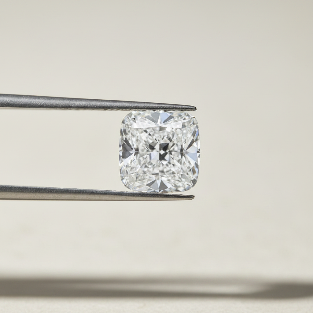 4,52 karaat kussengeslepen laboratorium-gegroeide diamant, VS1/D