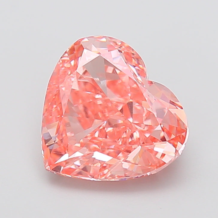 4.52 Carat Heart Cut Lab Grown Diamond VS1Fancy Vivid Pink