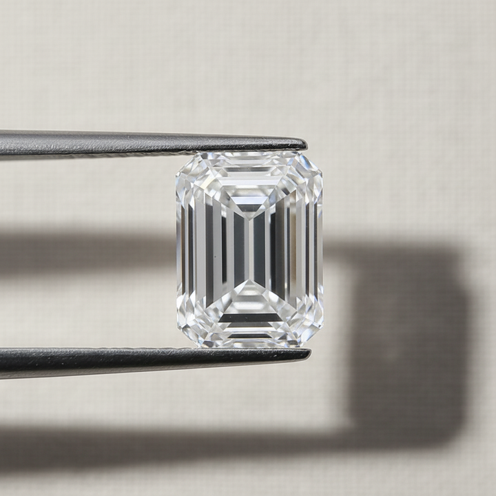 Diamant cultivé en laboratoire taille émeraude de 4,53 carats, VS2/E