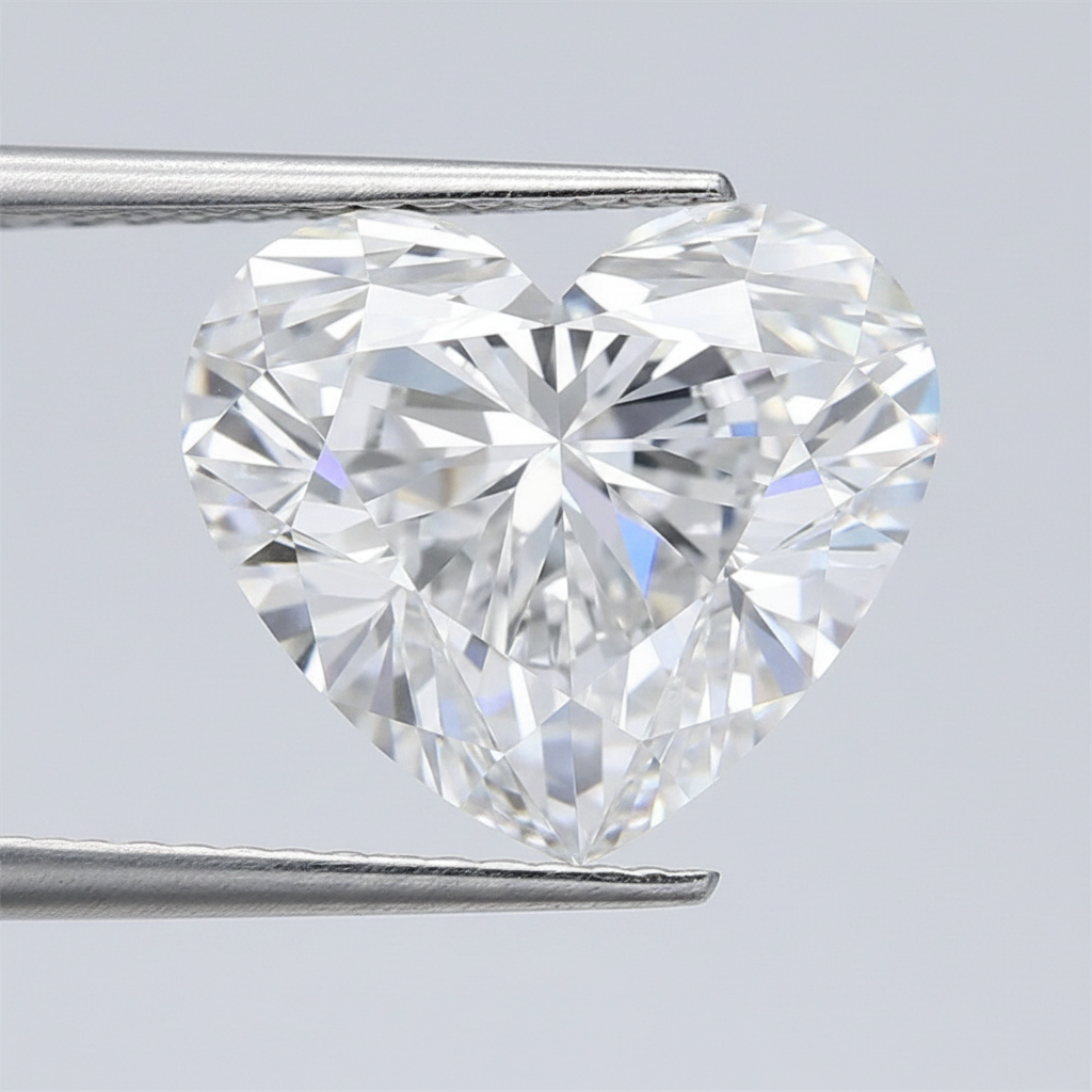 4.53 Carat D VVS2 Heart Shape CVD Lab Grown Diamond IGI Certified
