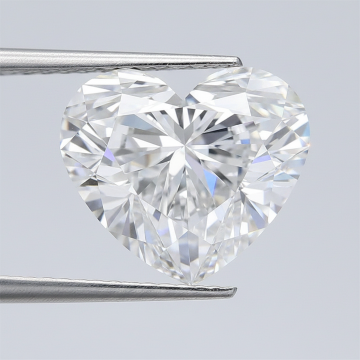4.53 Carat D VVS2 Heart Shape CVD Lab Grown Diamond IGI Certified

