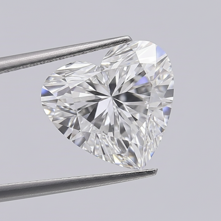 4.54 Carat D VVS2 Heart Shape CVD Lab Grown Diamond IGI Certified
