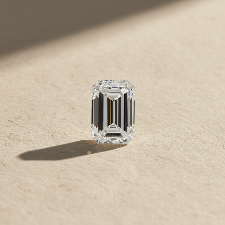 4.57 Carat Emerald Cut Lab Grown Diamond, VVS2/F