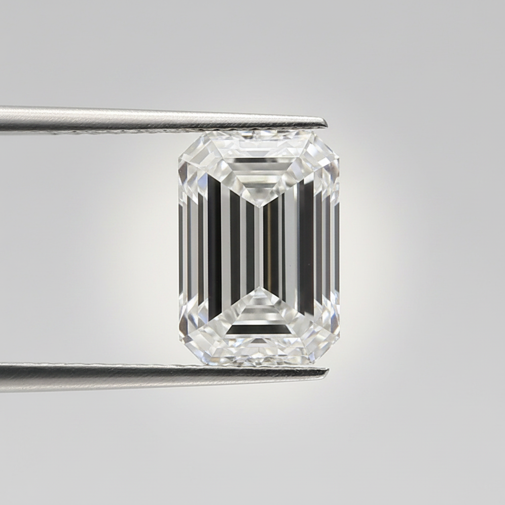 4.57 Carat Emerald Cut Lab Grown Diamond, VVS2/F