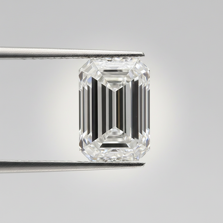 4.57 Carat Emerald Cut Lab Grown Diamond, VVS2/F