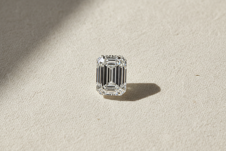 3,10 Karat im Smaragdschliff gezüchteter Diamant, VS2/F