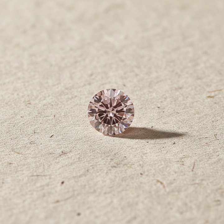 5.01 Carat Round Fancy Intense Pink Lab Grown Diamond VS1 IGI Certified
