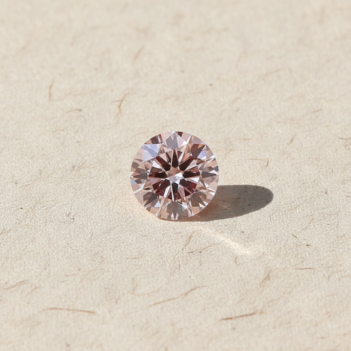 5.02 Carat Round Fancy Pink Lab Grown Diamond VS1 IGI Certified
