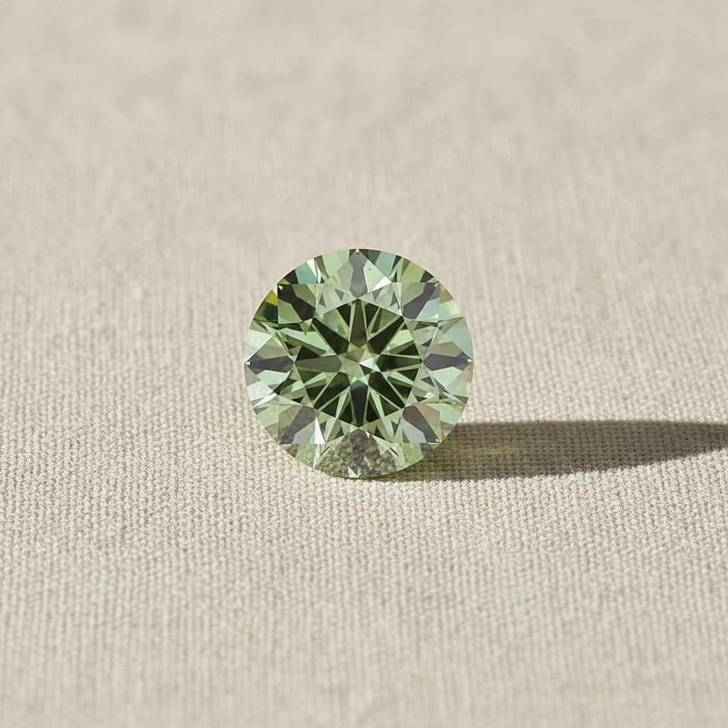 5.07 Carat Round Fancy Vivid Green Lab Grown Diamond VS2 IGI Certified