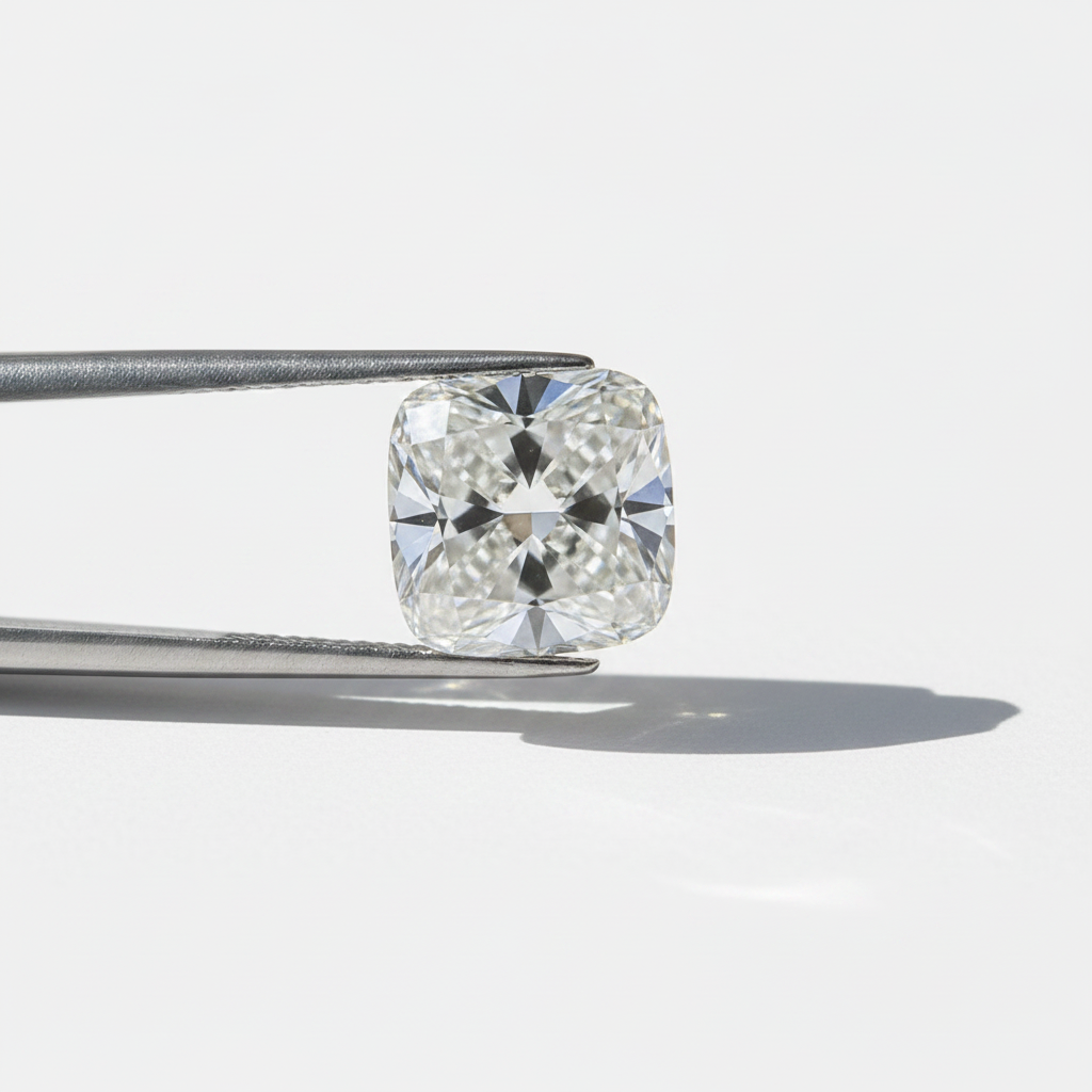 5,00 karaat kussengeslepen laboratorium-gegroeide diamant, VVS2/E