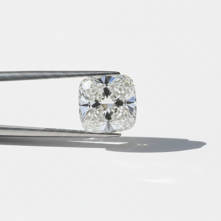 5,00 karaat kussengeslepen laboratorium-gegroeide diamant, VVS2/E