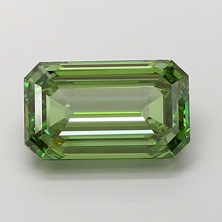 5.00 Carat Emerald Cut Lab Grown Diamond VS1Fancy Vivid Green