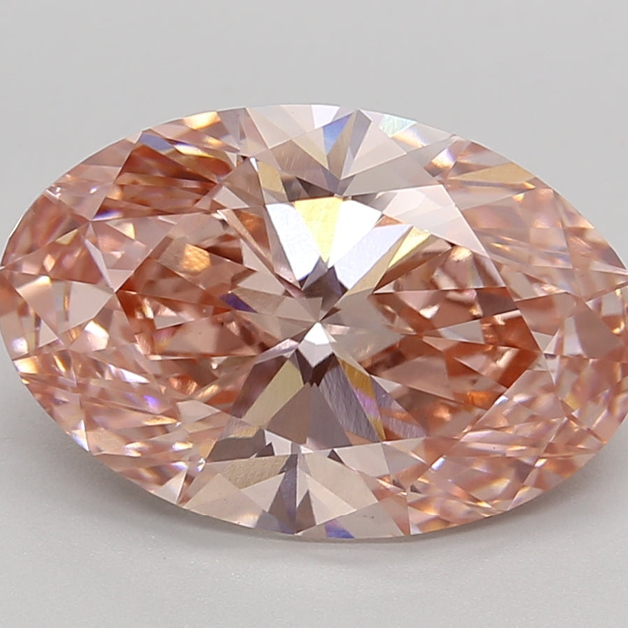 5.00 Carat Oval Cut Lab Grown Diamond VS1 Fancy Vivid Pink