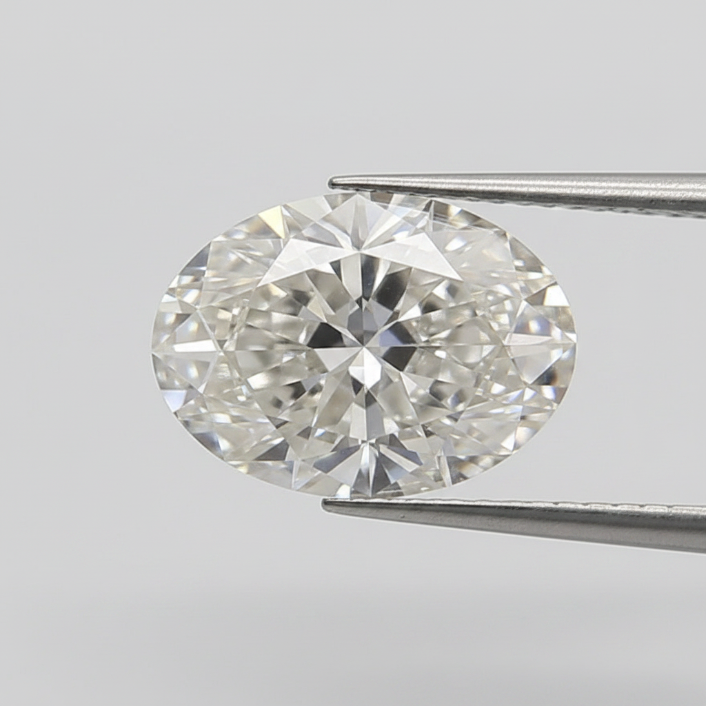 Diamant cultivé en laboratoire de taille ovale de 5,00 carats, VS1/G