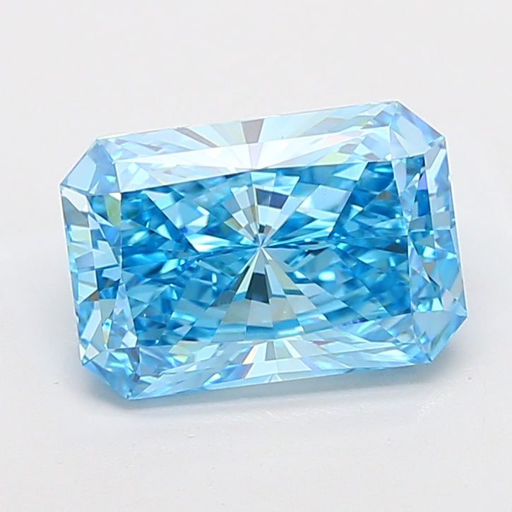 5.00 Carat Radiant Cut Lab Grown Diamond VS1Fancy Vivid Blue