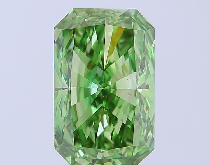 5.00 Carat Radiant Cut Lab Grown Diamond VS1Fancy Vivid Green