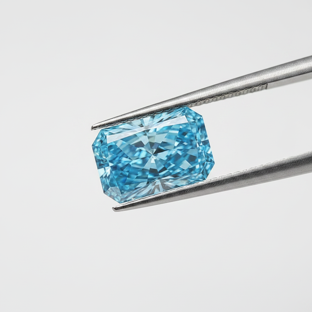 5,00 Karat strahlender, im Labor gezüchteter Diamant, VS2/Fancy Vivid Blue