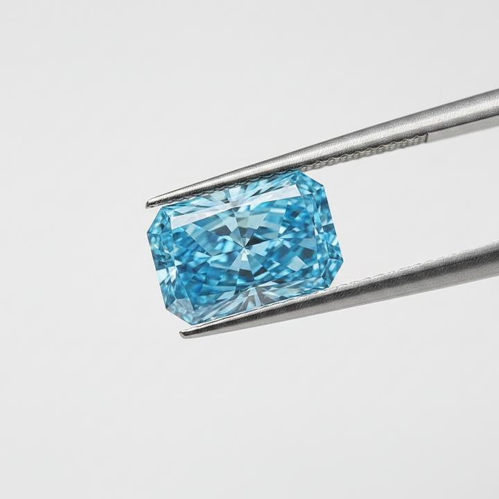 5,00 Karat strahlender, im Labor gezüchteter Diamant, VS2/Fancy Vivid Blue