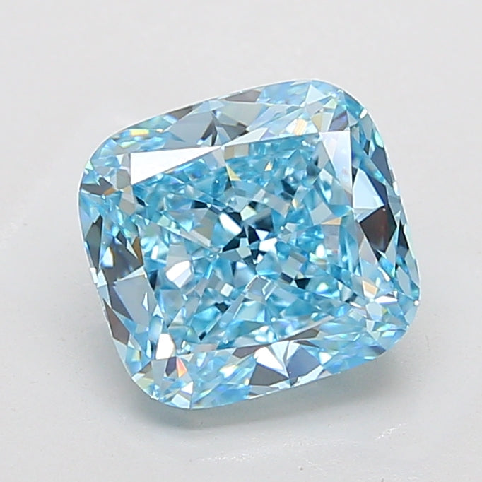 5.01 karaat kussen gemodificeerde Lab Grown Diamond VVS2 Fancy Vivid Blue